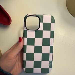 Casetify Green Checkered Phone Case